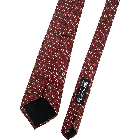 BURBERRY • Burgundy Western Rope Equestrian Silk Classic Tie Made In Italy - Picture 6 of 10